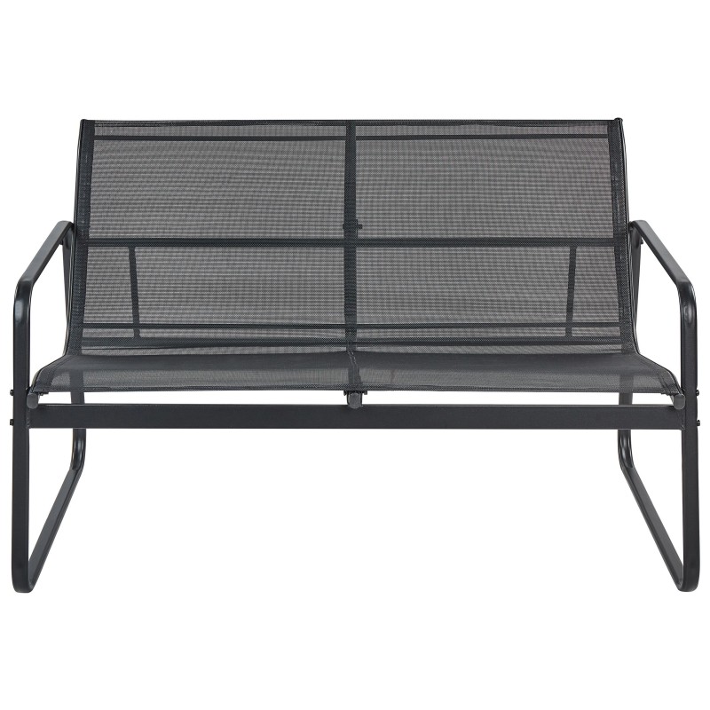 Zestaw ogrodowy ze stolikiem dla 4 osób BARREA Metal Czarny