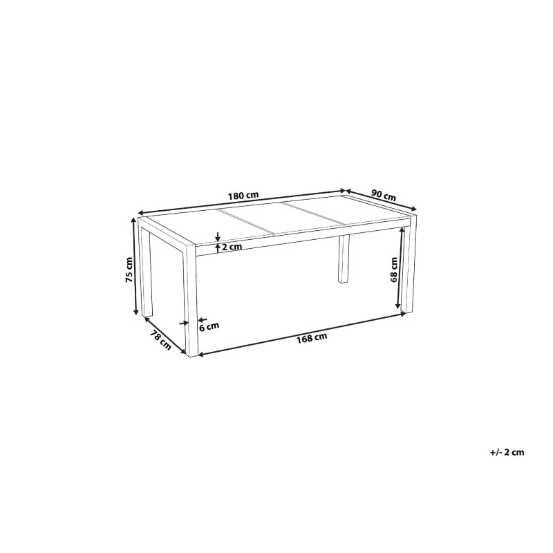 Stół ogrodowy COSOLETO 180 cm 90 cm Efekt marmuru Szkło Biały