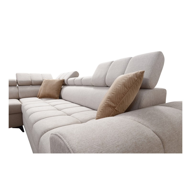 Venna III corner sofa with sleeping function, USB port, and opening bar - Plush, Avra 9