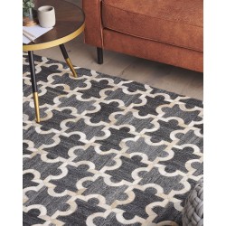 Dywan skórzany 140 x 200 cm szaro-beżowy YEDISU