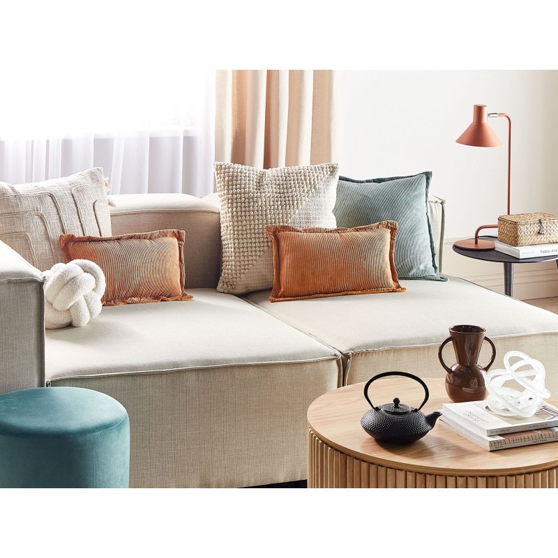 Zestaw 2 poduszek dekoracyjnych ZINNIA Sztruks 47 x 27 cm Pomarańczowy Jednolity