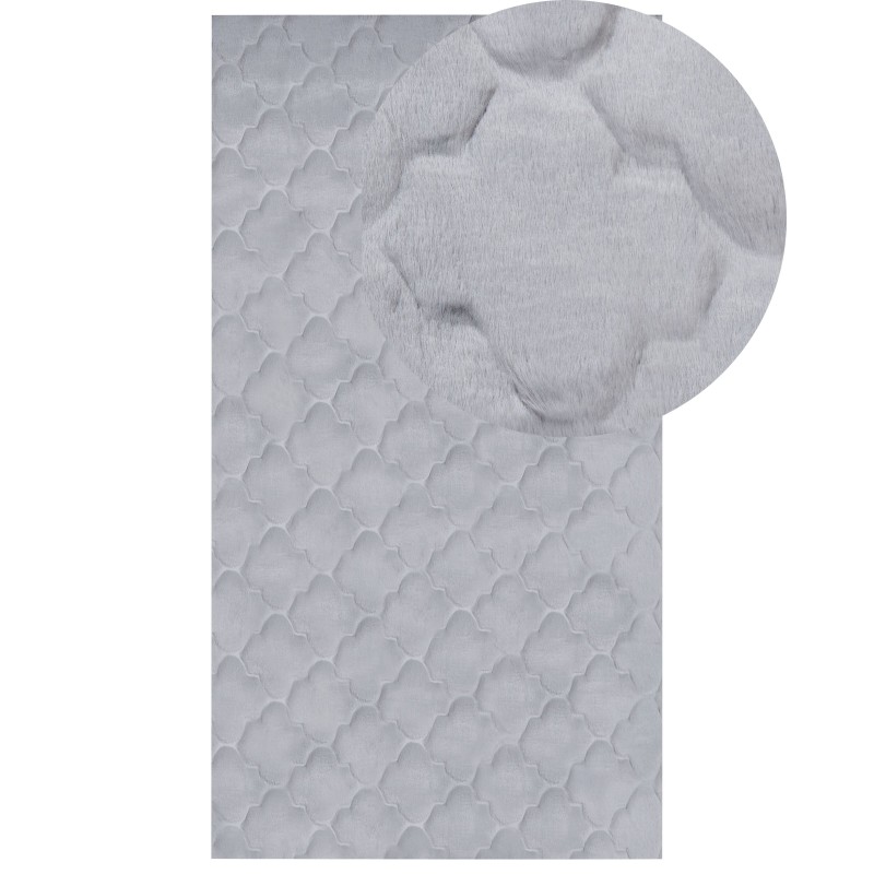 Dywan sztuczne futro królika 80 x 150 cm szary GHARO