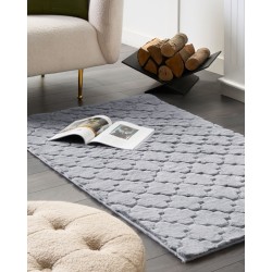 Dywan sztuczne futro królika 80 x 150 cm szary GHARO