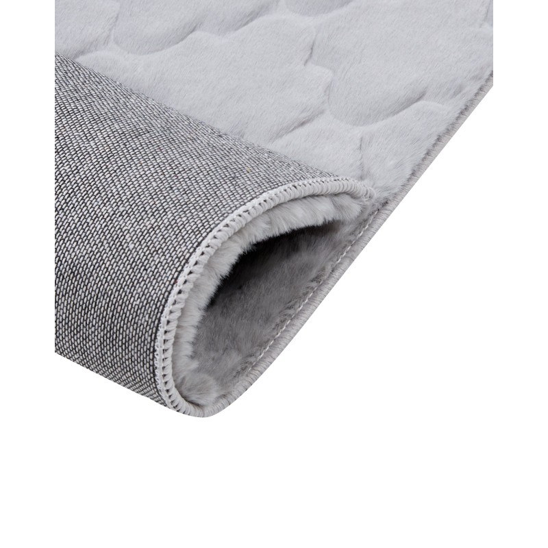 Dywan sztuczne futro królika 80 x 150 cm szary GHARO