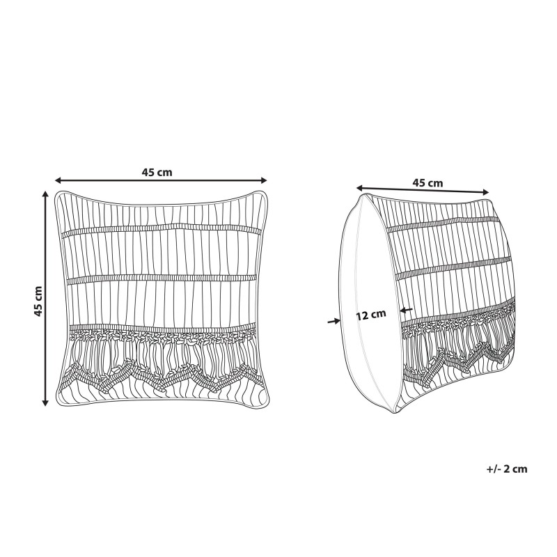 Poduszka dekoracyjna AKKOY Bawełna 45 x 45 cm Pomarańczowy Wzór geometryczny