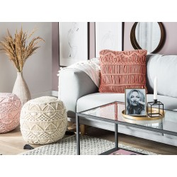 Poduszka dekoracyjna AKKOY Bawełna 45 x 45 cm Pomarańczowy Wzór geometryczny