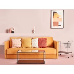 Poduszka dekoracyjna AKKOY Bawełna 45 x 45 cm Pomarańczowy Wzór geometryczny