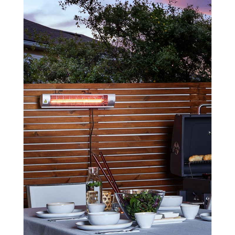 Promiennik na podczerwień ścienny BROMO 2000 W Srebrny