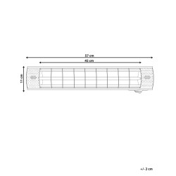 Promiennik na podczerwień ścienny BROMO 2000 W Srebrny