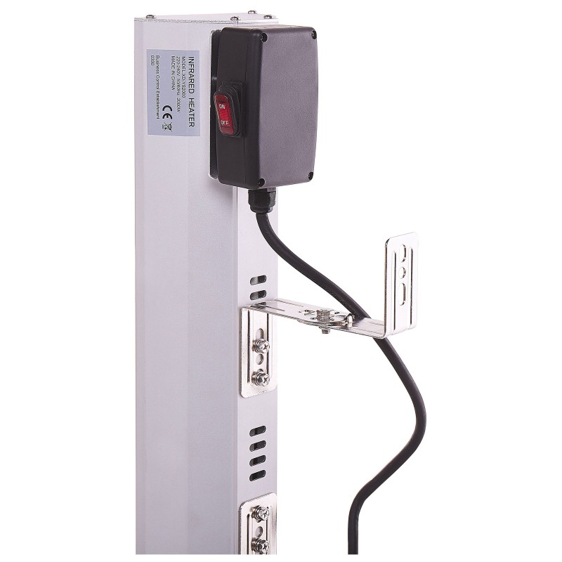 Promiennik na podczerwień ścienny BROMO 2000 W Srebrny