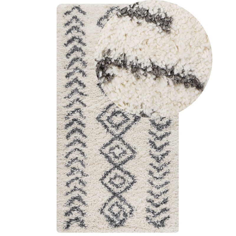 Dywan shaggy 80 x 150 cm biało-szary AYRUM