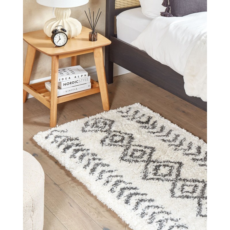 Dywan shaggy 80 x 150 cm biało-szary AYRUM