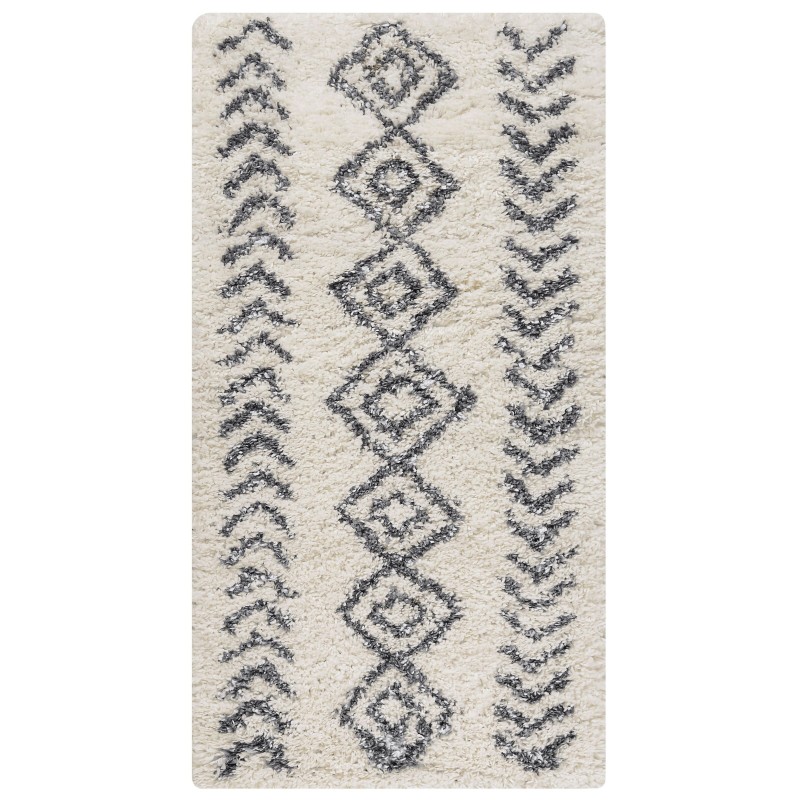 Dywan shaggy 80 x 150 cm biało-szary AYRUM