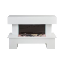 Kominek elektryczny z funkcją grzania KALAHARI Z pilotem Biały