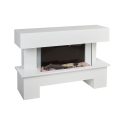 Kominek elektryczny z funkcją grzania KALAHARI Z pilotem Biały