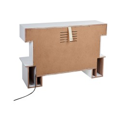 Kominek elektryczny z funkcją grzania KALAHARI Z pilotem Biały