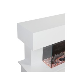 Kominek elektryczny z funkcją grzania KALAHARI Z pilotem Biały