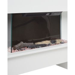 Kominek elektryczny z funkcją grzania KALAHARI Z pilotem Biały