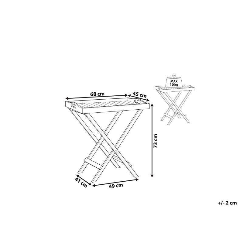 Stolik ogrodowy drewniany jasny JAVA