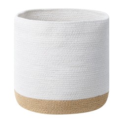 Zestaw 3 koszy BASIMA Bawełna Biały