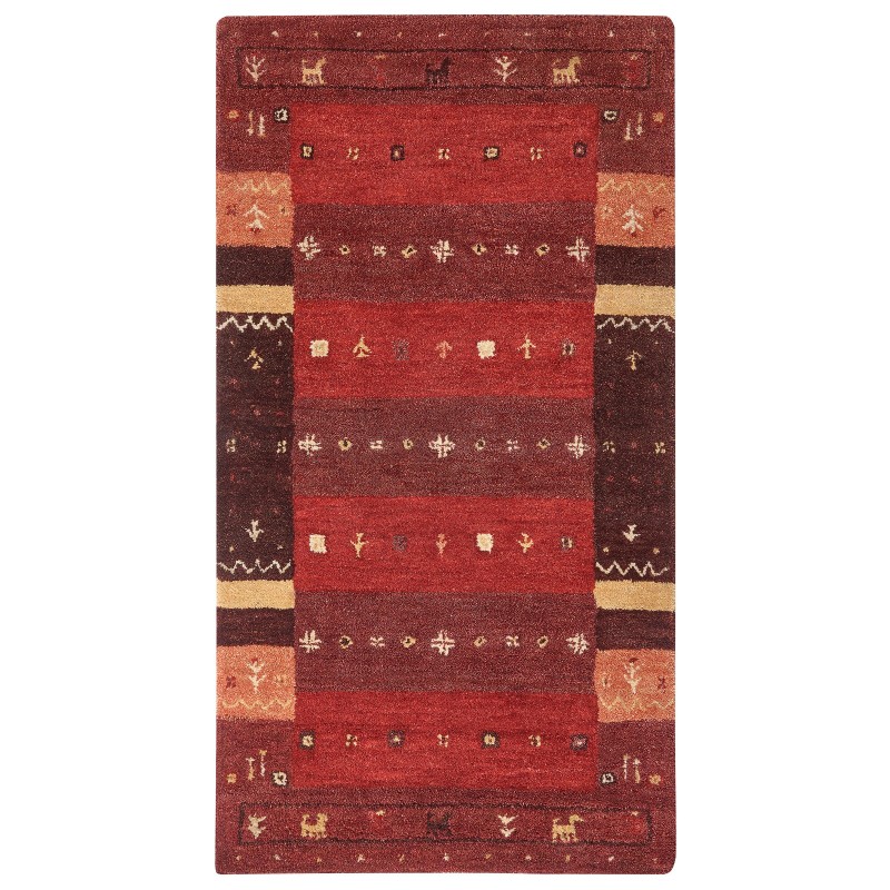 Dywan wełniany gabbeh 80 x 150 cm czerwony SINANLI