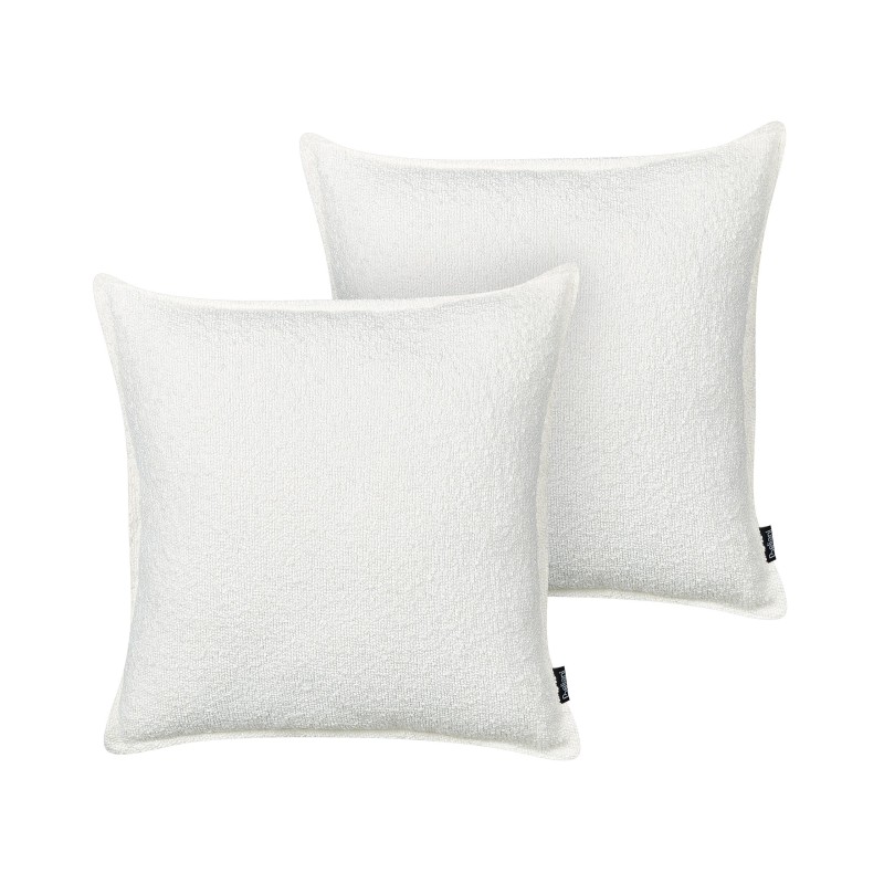 Zestaw 2 poduszek dekoracyjnych SENECIA Boucle 45 x 45 cm Złamana biel Jednolity