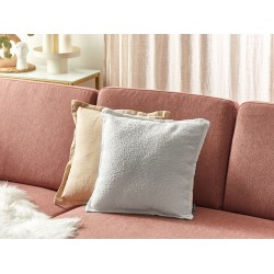 Zestaw 2 poduszek dekoracyjnych SENECIA Boucle 45 x 45 cm Złamana biel Jednolity