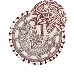 Dywan okrągły bawełniany orientalny nadruk ø 120 cm kremowo-czerwony OLTU