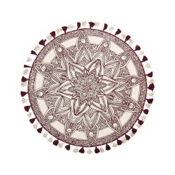 Dywan okrągły bawełniany orientalny nadruk ø 120 cm kremowo-czerwony OLTU