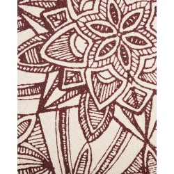 Dywan okrągły bawełniany orientalny nadruk ø 120 cm kremowo-czerwony OLTU