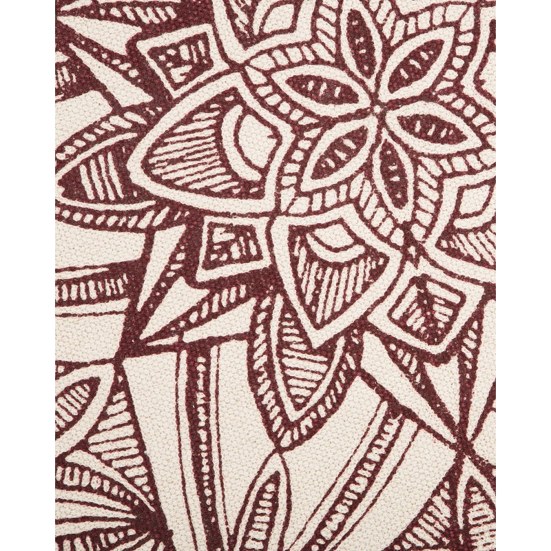 Dywan okrągły bawełniany orientalny nadruk ø 120 cm kremowo-czerwony OLTU