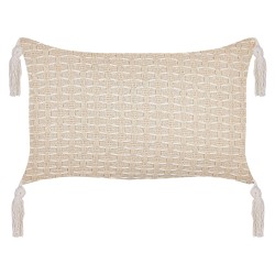 Zestaw 2 poduszek dekoracyjnych HAKONE 45 x 25 cm Jasnobeżowy Wzór geometryczny