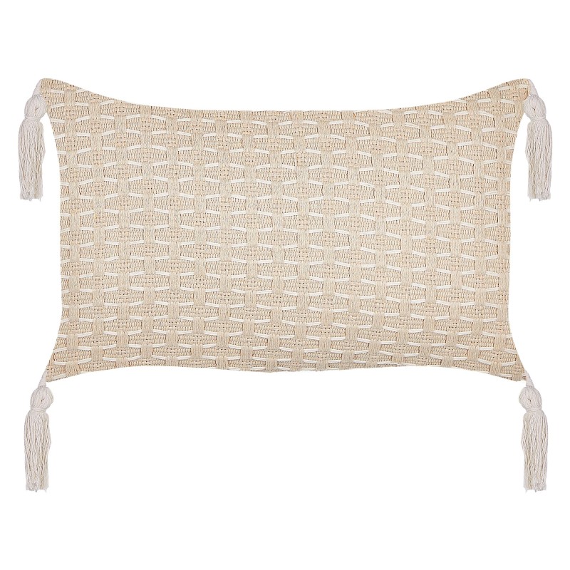 Zestaw 2 poduszek dekoracyjnych HAKONE 45 x 25 cm Jasnobeżowy Wzór geometryczny