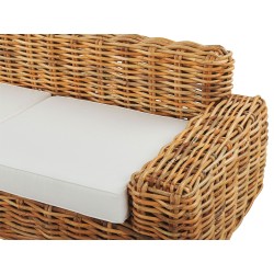 Sofa ogrodowa rattanowa naturalna FORLI