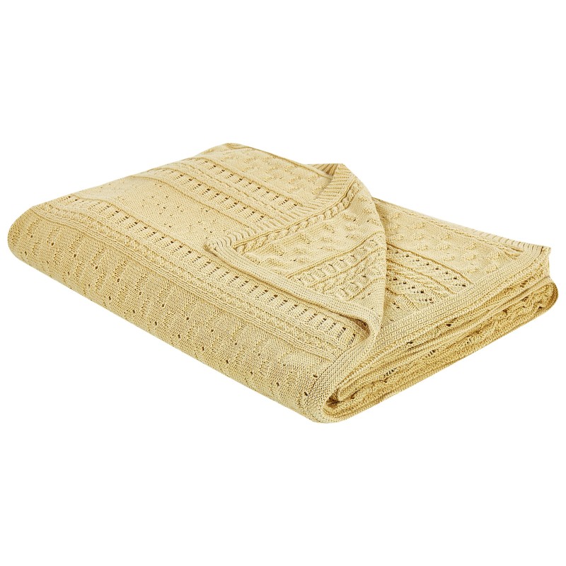 Narzuta na łóżko DAULET Bawełna 150 x 200 cm Żółty