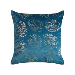 Zestaw 2 poduszek dekoracyjnych DELICIOSA Welur 45 x 45 cm Niebieski Wzór roślinny