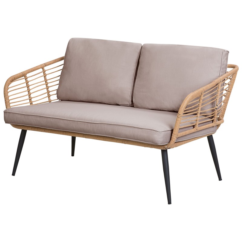 Zestaw ogrodowy ze stolikiem dla 4 osób CORINTH II Technorattan Naturalny