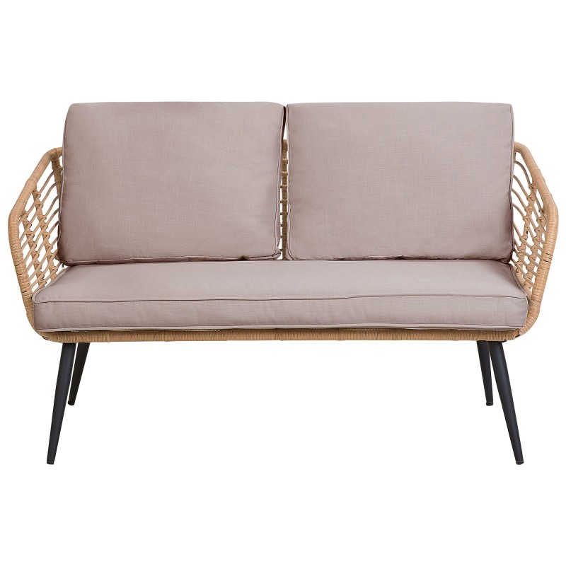 Zestaw ogrodowy ze stolikiem dla 4 osób CORINTH II Technorattan Naturalny