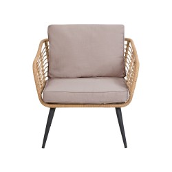 Zestaw ogrodowy ze stolikiem dla 4 osób CORINTH II Technorattan Naturalny