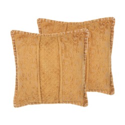 Zestaw 2 poduszek dekoracyjnych KAVALAM 45 x 45 cm Musztardowy Jednolity