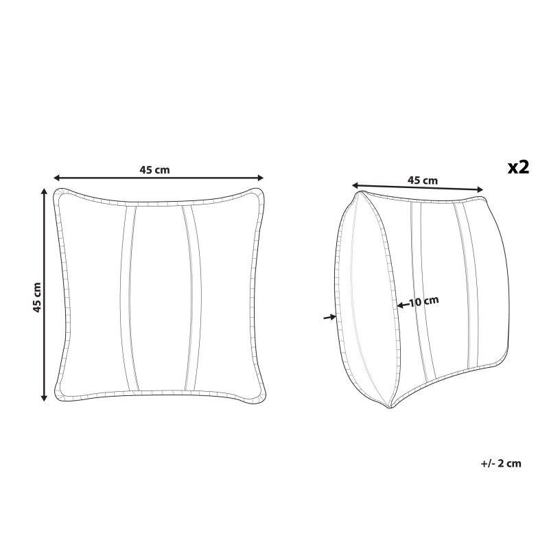 Zestaw 2 poduszek dekoracyjnych KAVALAM 45 x 45 cm Musztardowy Jednolity