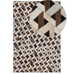 Dywan skórzany 140 x 200 cm brązowo-szary TUGLU