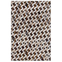 Dywan skórzany 140 x 200 cm brązowo-szary TUGLU