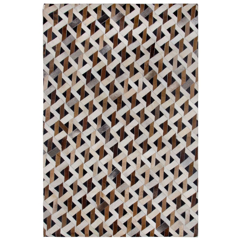 Dywan skórzany 140 x 200 cm brązowo-szary TUGLU