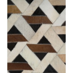 Dywan skórzany 140 x 200 cm brązowo-szary TUGLU