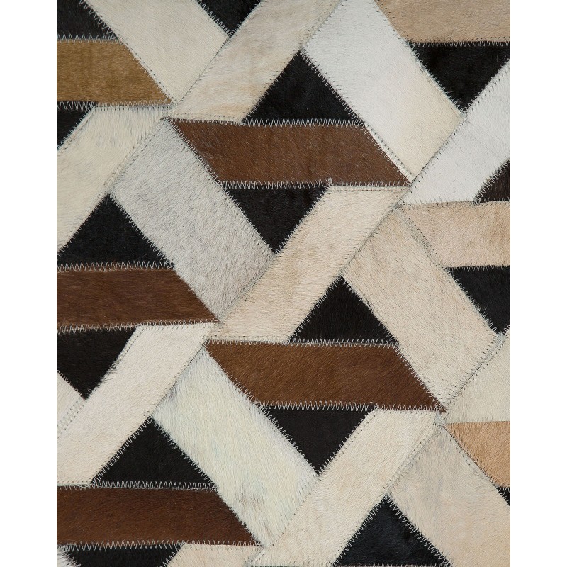 Dywan skórzany 140 x 200 cm brązowo-szary TUGLU