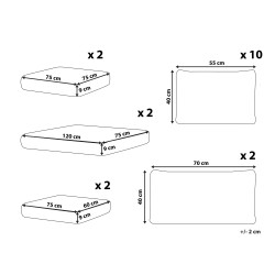 Komplet poszewek na poduchy ogrodowe MAESTRO II Szary