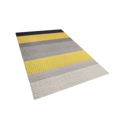 Dywan wełniany 140 x 200 cm żółto-szary AKKAYA