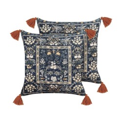Zestaw 2 poduszek dekoracyjnych PANAX Welur 45 x 45 cm Kolorowy Wzór kwiatowy