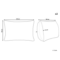 Zestaw 2 poduszek dekoracyjnych DOURIS 30 x 60 cm Jasnobeżowy W kratkę